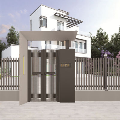 Powdercoated Main Wrought Iron Aluminium Fence Gate Handcrafted For Outdoor Villa