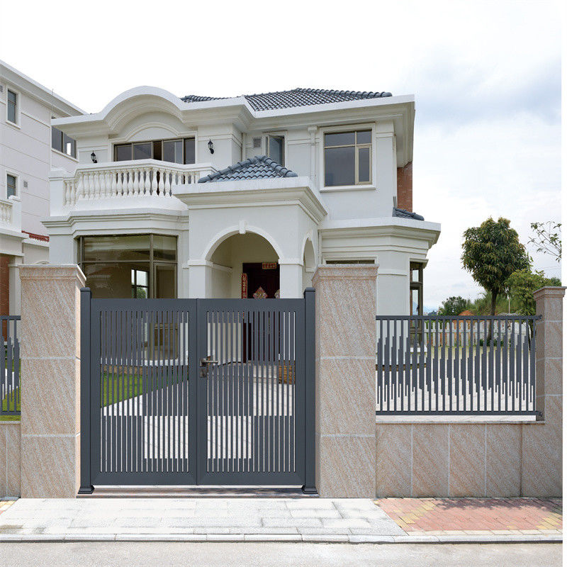 French Style Sliding Swing Driveway Aluminium Gates Powder Coated For Privacy Protection