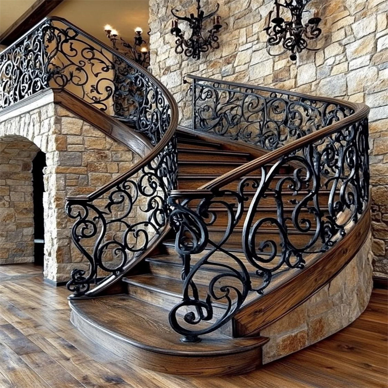 Wooden Handrail Stair Railing